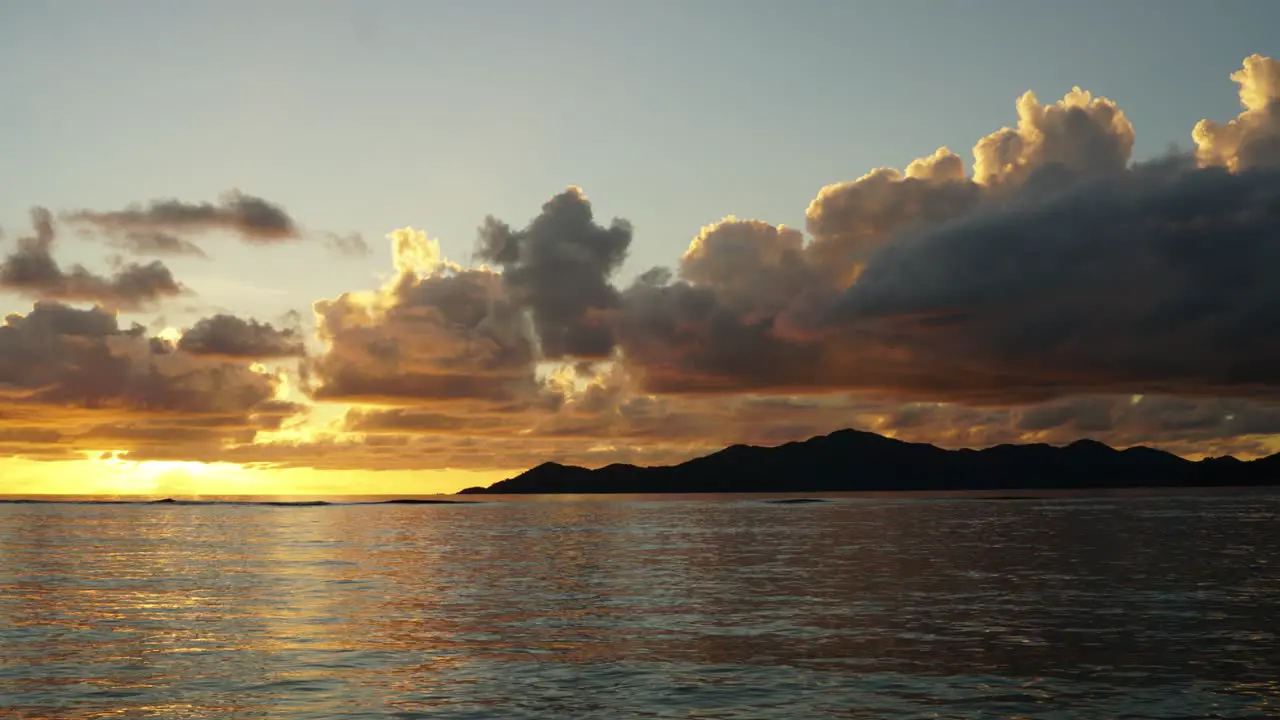 Timelapse Beautiful Beach Sunset with Sea View and Cloudy Orange Sky