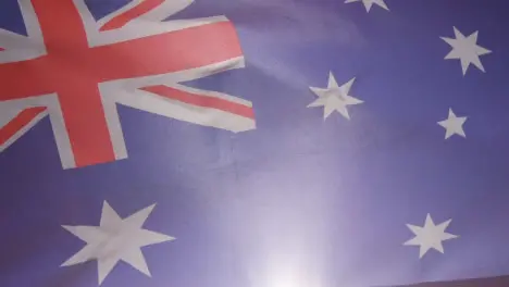 Close Up Studio Shot Of Australia Flag Flying Filling Frame