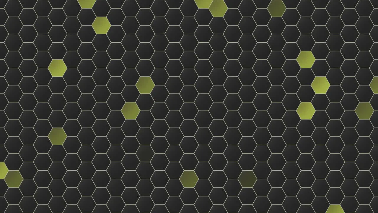 Hexagonal pattern of black and yellow circles