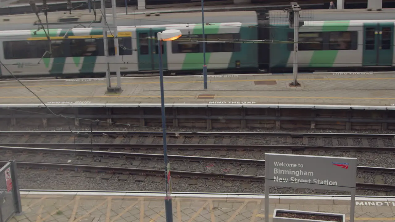 Train arriving at Birmingham train station