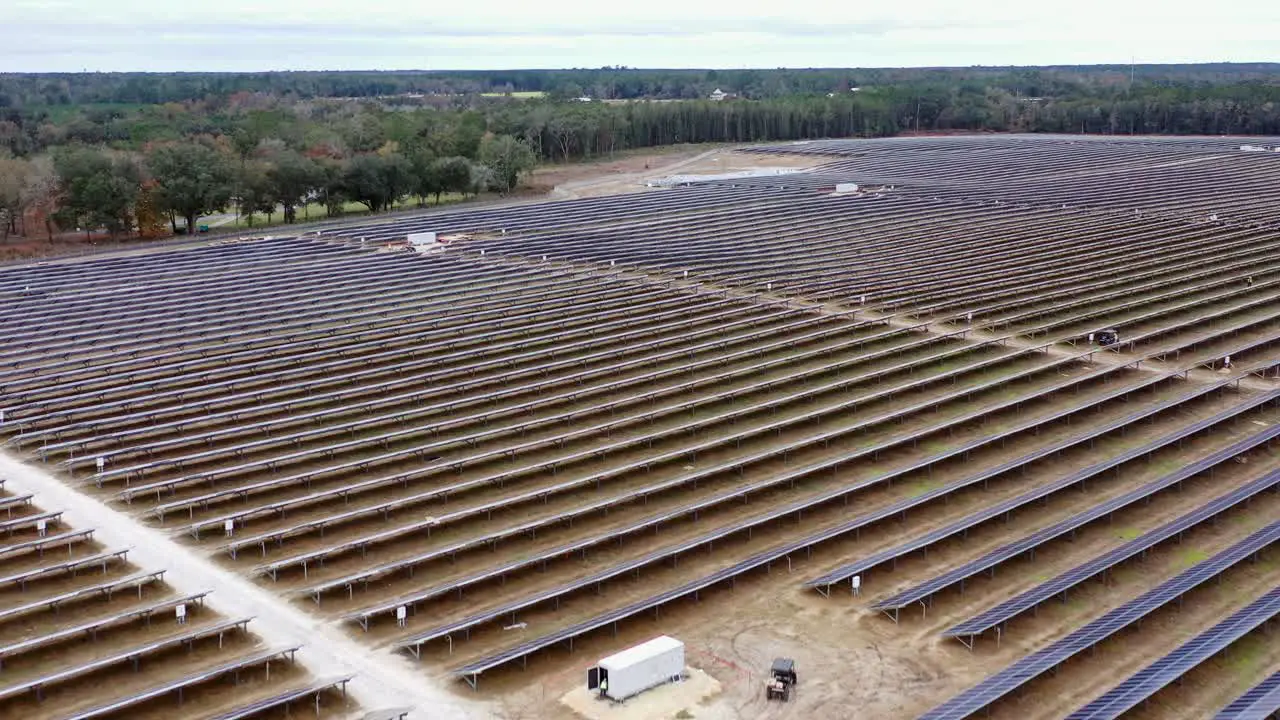 solar power field fly over