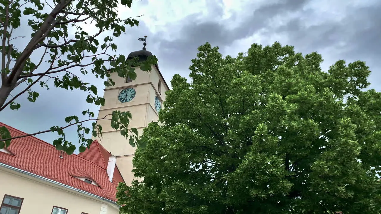 Tower from Sibiu Romania far away