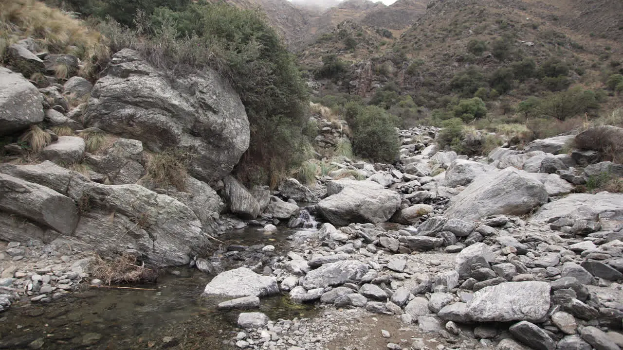 view of a mountain river in merlo san luis argentina