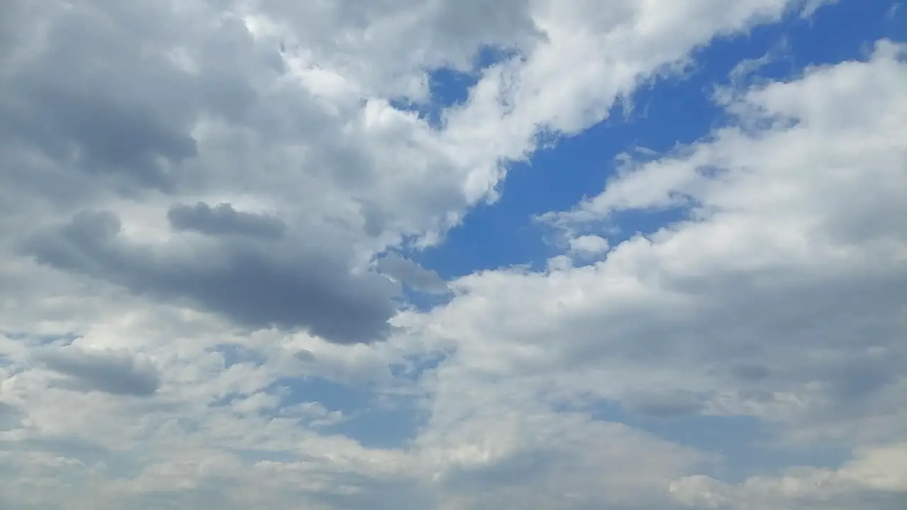 Cloudscape time-lapse billowing clouds in motion on a summer day 4k video