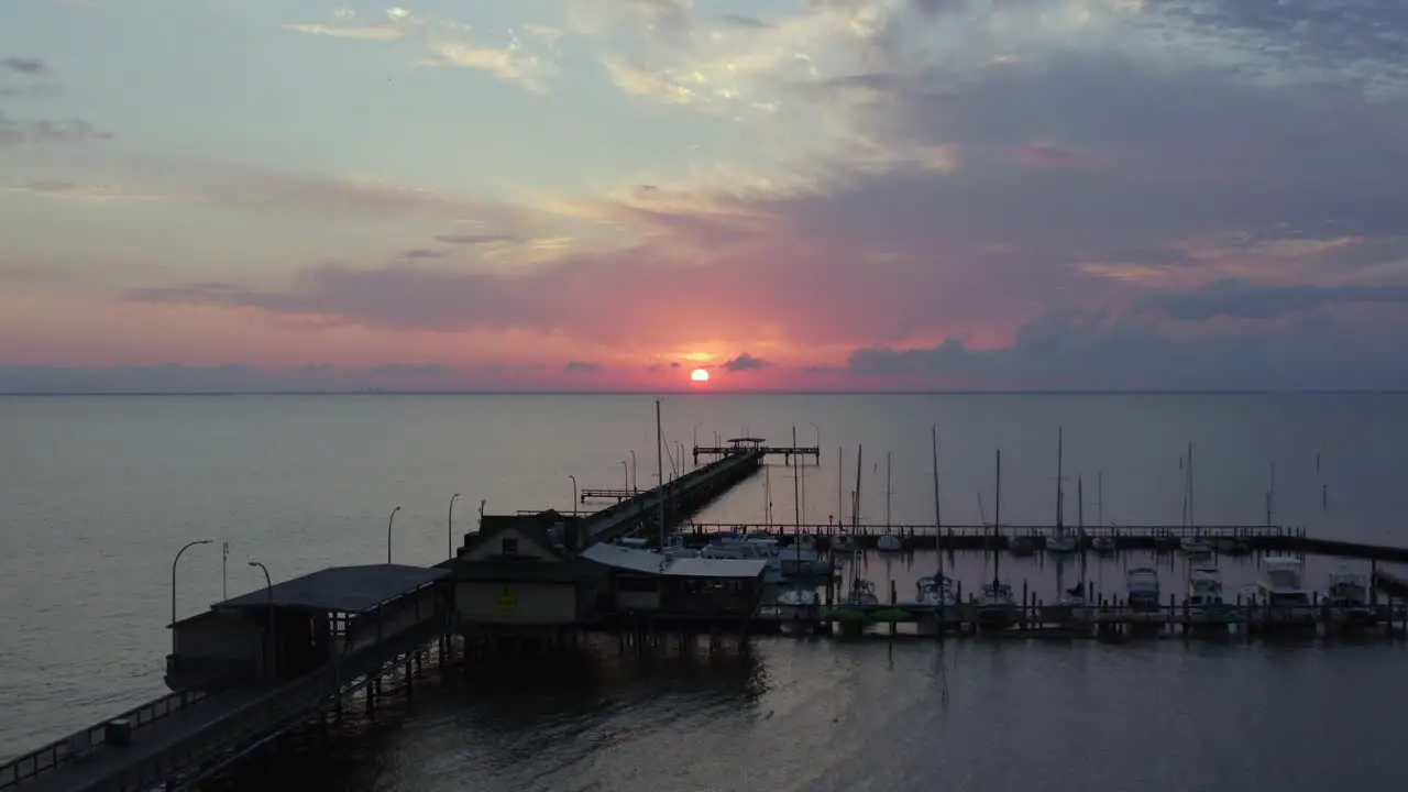 Sunset over Fairhope pier in Alabama