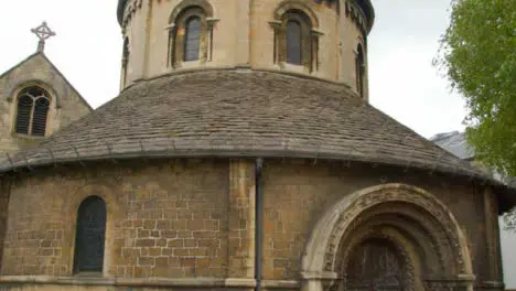 Tracking Shot Looking Up at Round Church