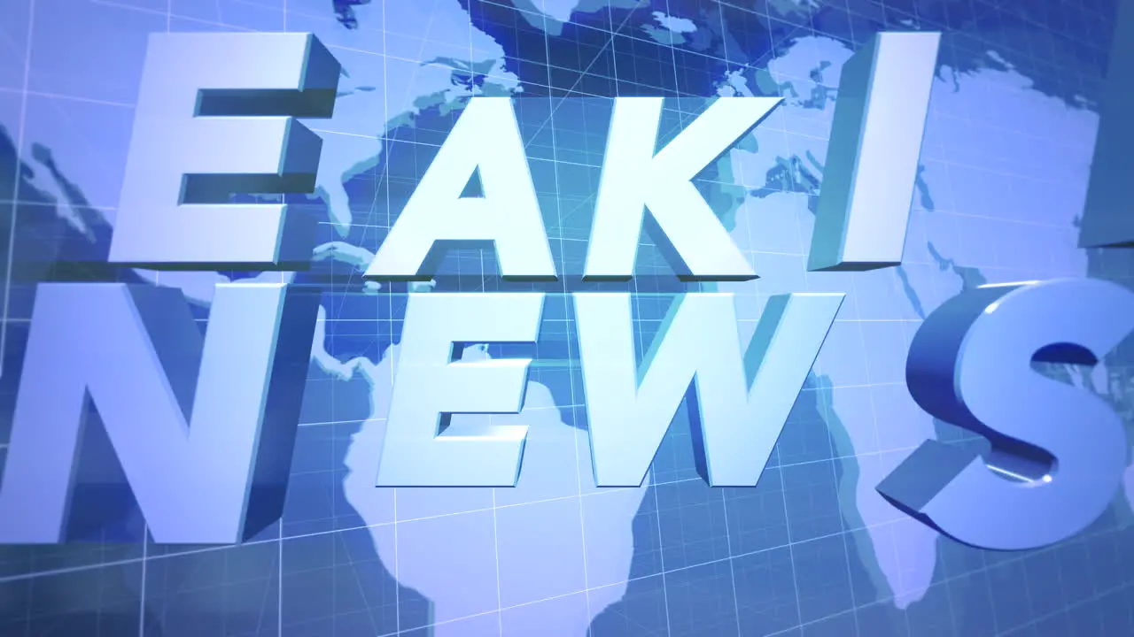 Animation text Breaking News and news intro graphic with blue lines and world map in studio