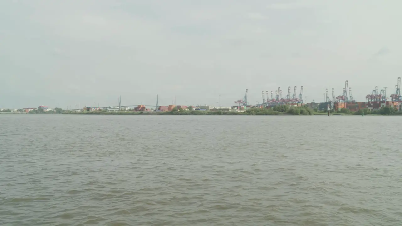 Quite View Over Harbor Of Hamburg Germany