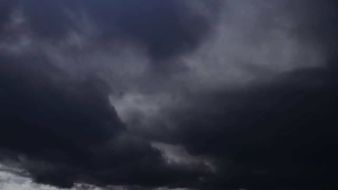 timelapse of dark clouds and thunderstorms in the sky