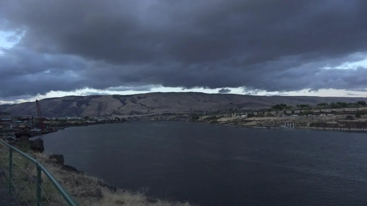 Oregon dark cloud over Columbia River