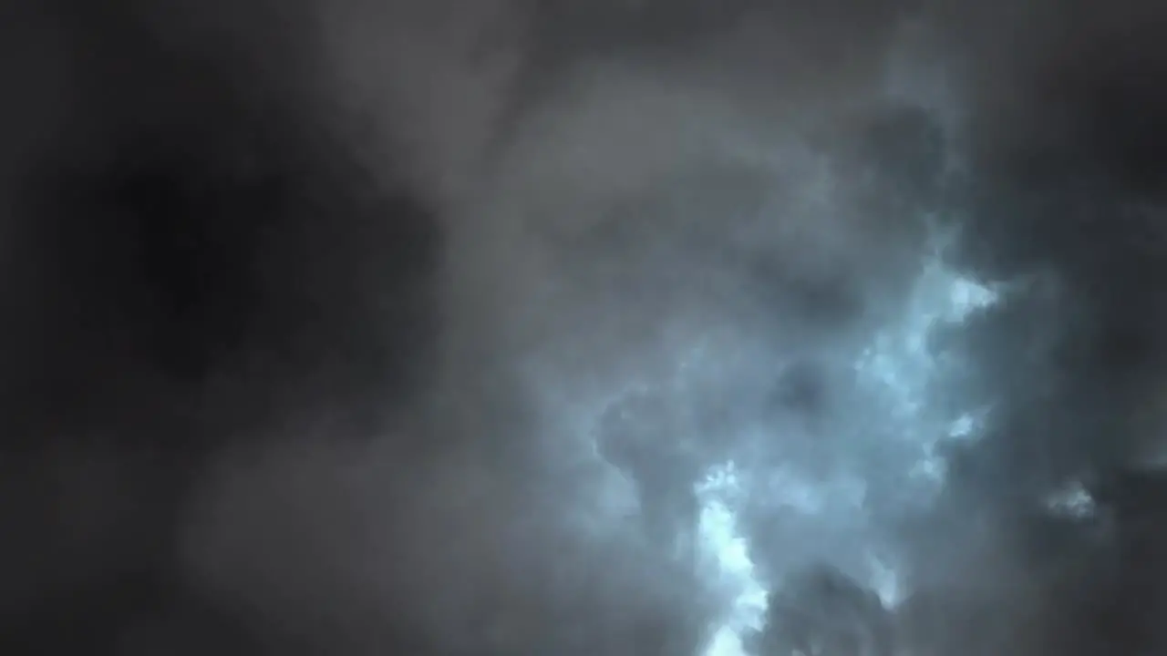 Animation of lightening and clouds over stormy sky