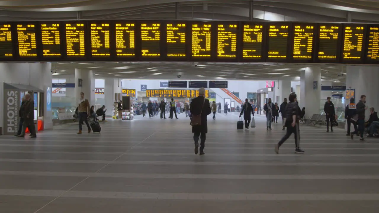 Departure board at train station