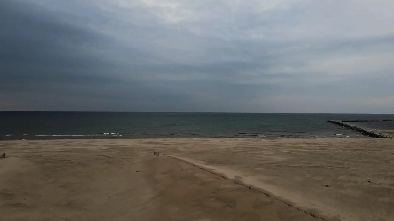 A desolate beach on a dreary Winter Day