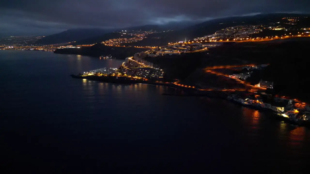 Nighttime Urban Panorama Tenerife Spain