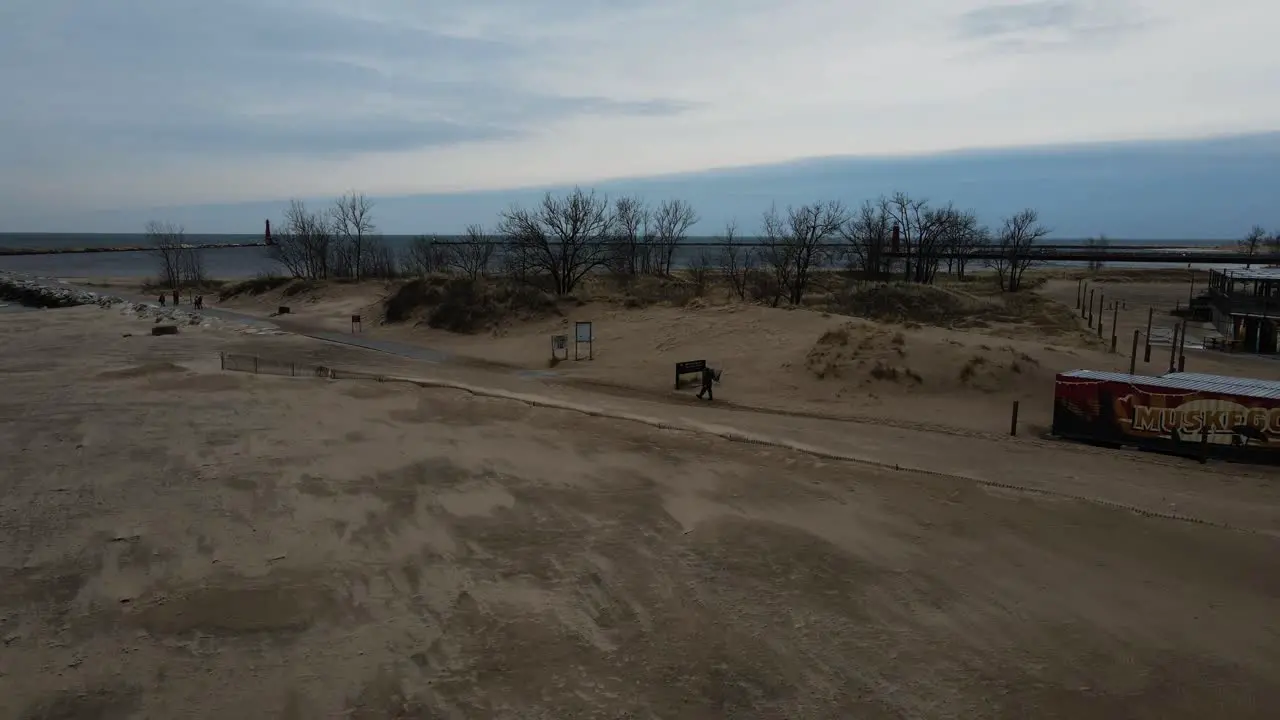 The boardwalk in Muskegon at Pere Marquette