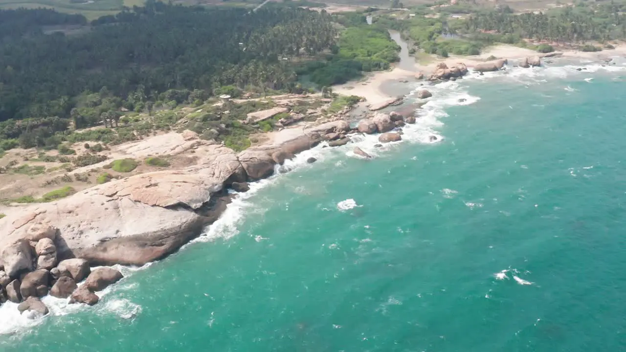 Ocean Wave crushing rocky coast  Awesome Top Drone view