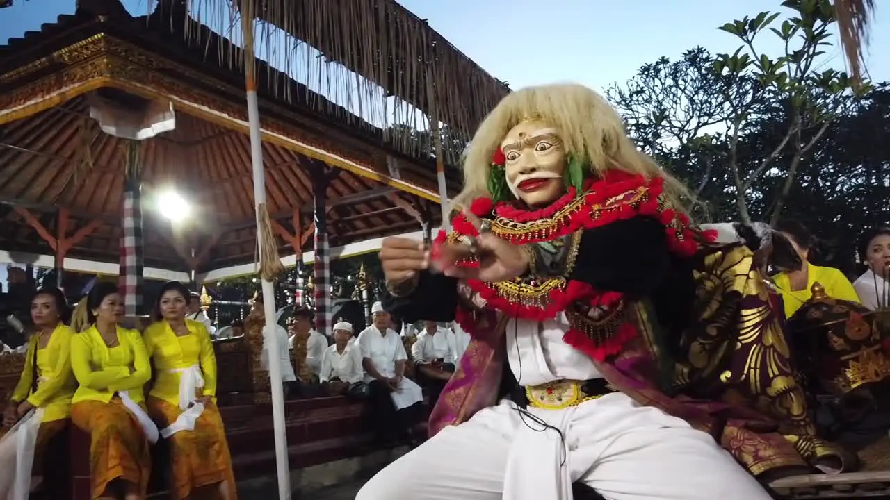 Inside a Balinese Topeng Masked Dance Performance in Asia Indonesia Hindu Ceremony of Bali Religion Colorful Theater Act