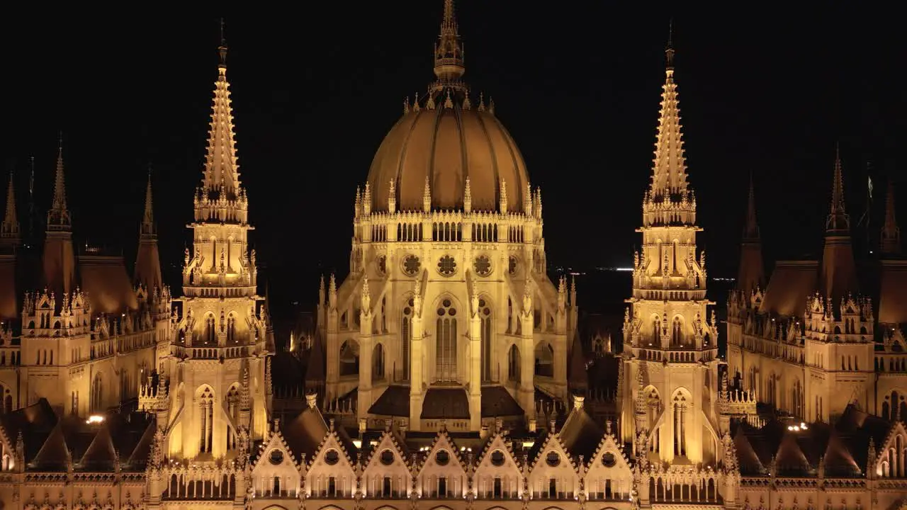 Close Up Aerial View of Hungarian Parliament Building