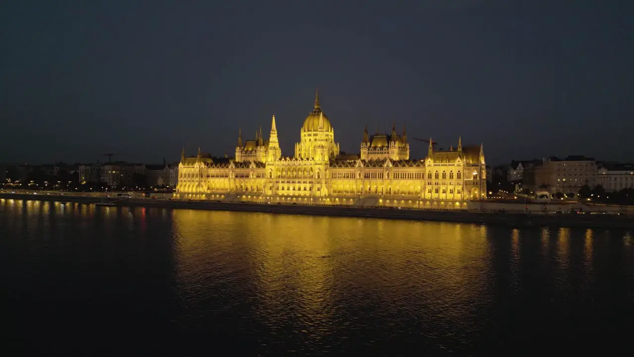 Cinematic Establishing Shot of Hungarian Parliament Building in Budapest