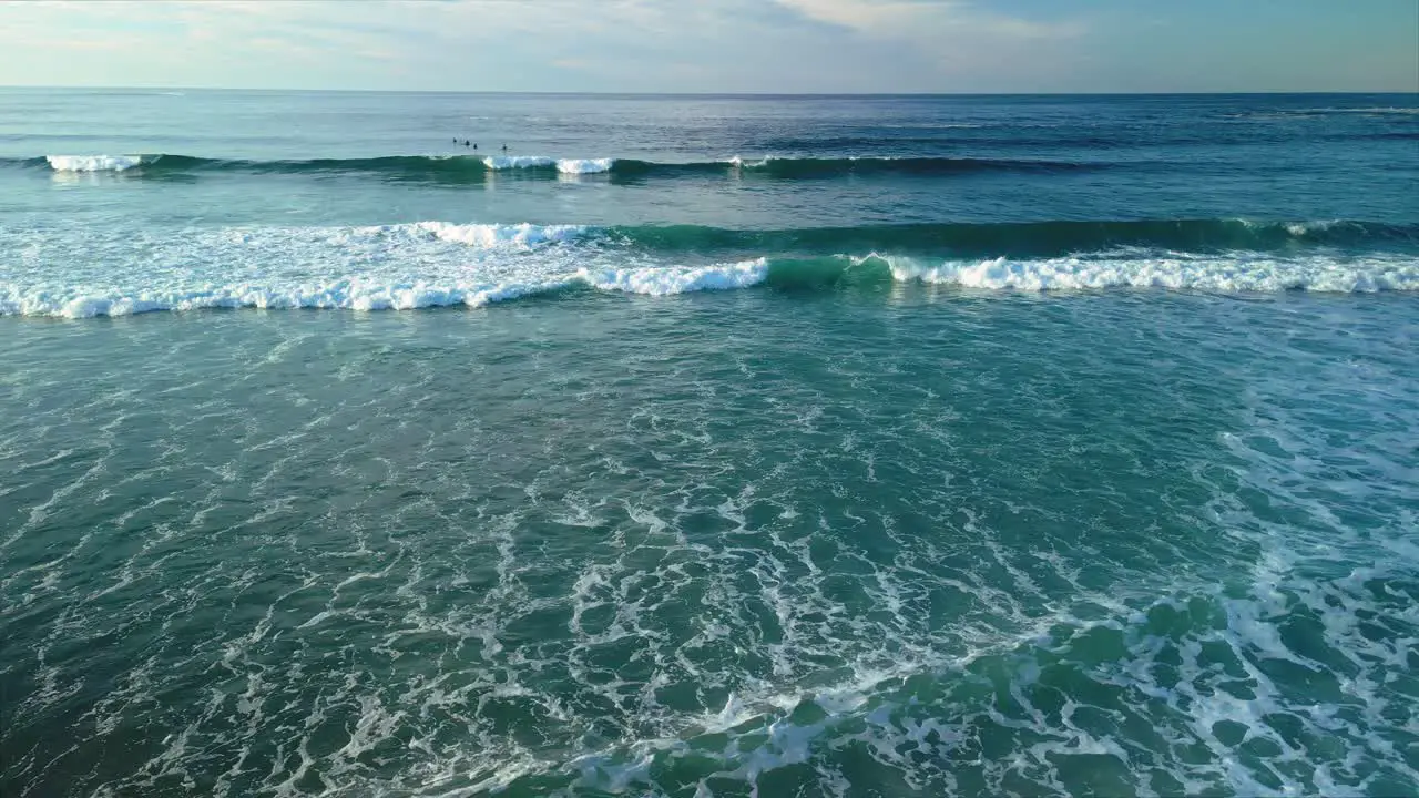 Surfing Waves With Turquoise Water At Praia de Caion In Galicia Spain