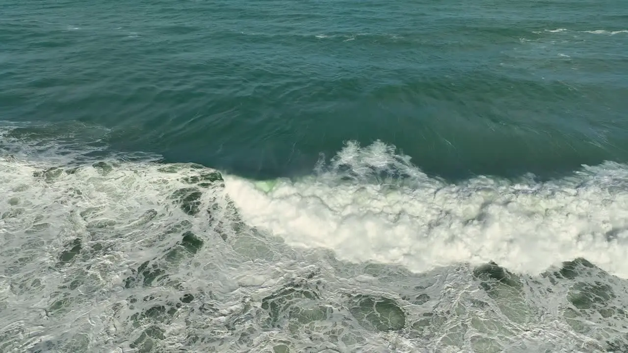 Huge Waves Rushing In White Foamy Sea Surface In Playa de Valcobo Arteixo La Coruña Spain