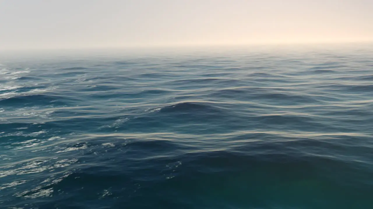 CGI Of Calm Blue Waves On A Misty Morning