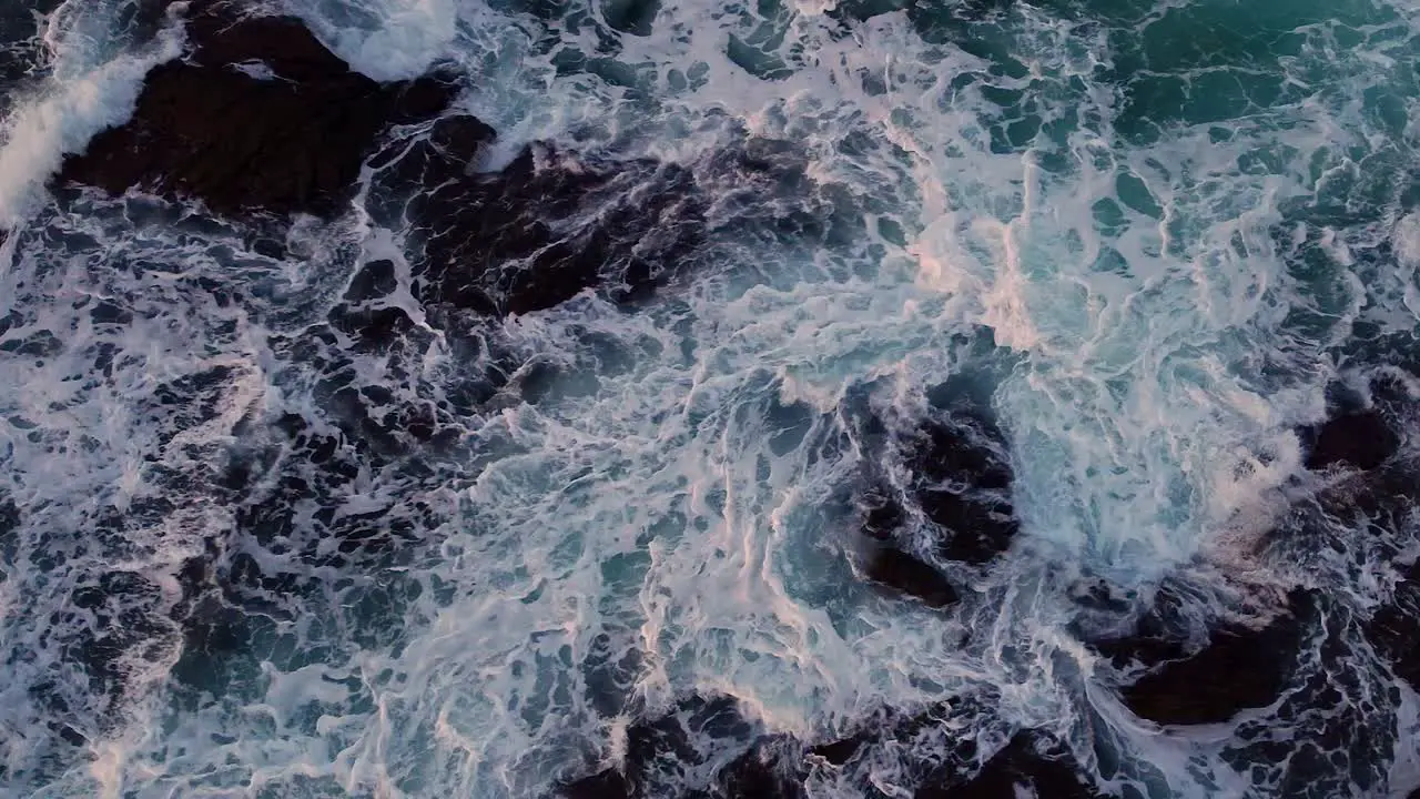 Rough With Foamy Waves On The Mediterranean Sea Near Arteixo La Coruna Galicia Spain