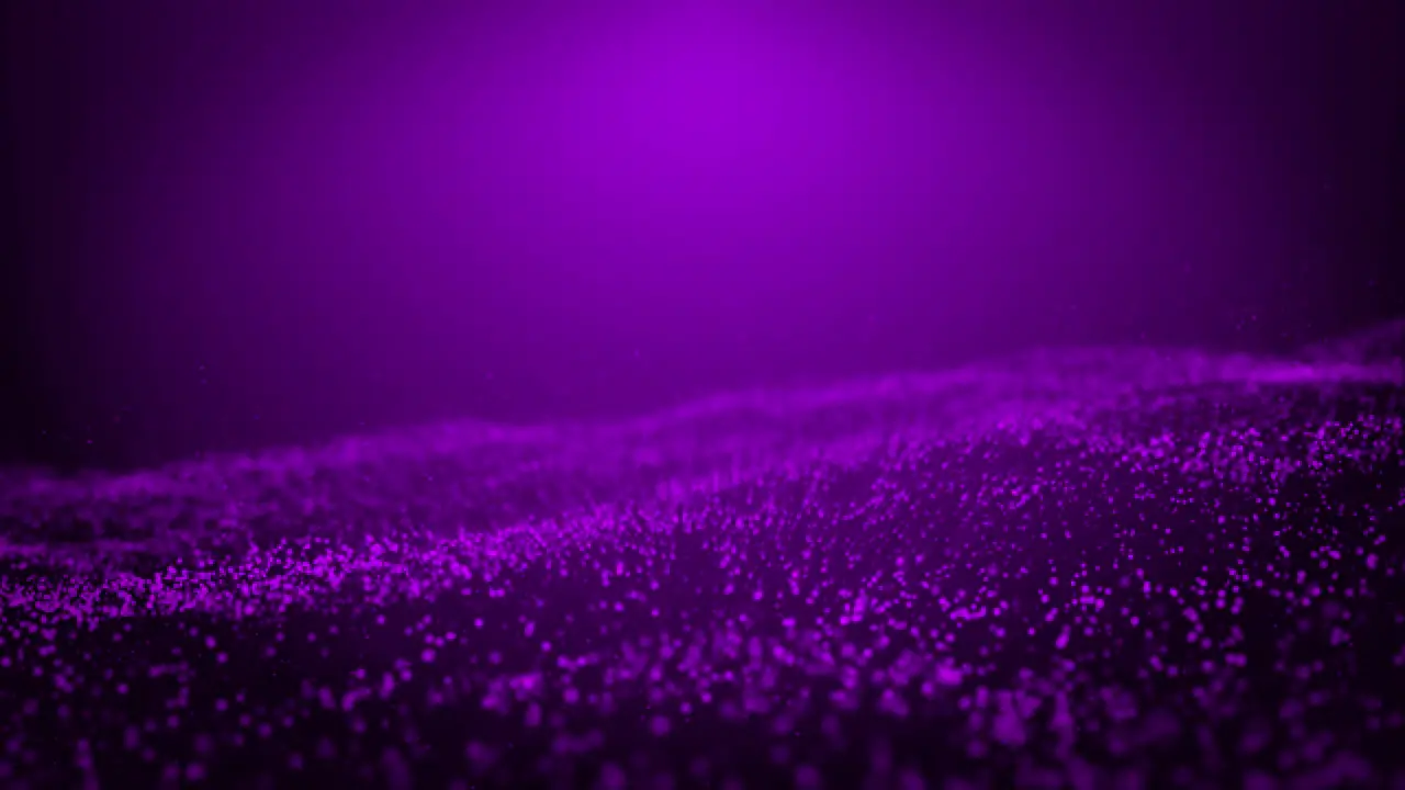 Simulation of sea waves with particle effect of purple color