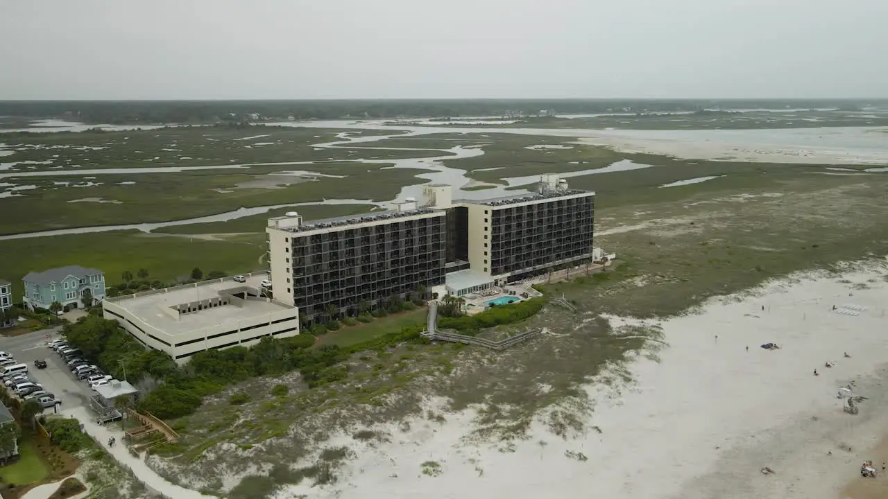 Shell Island beach resort in Wrightsville North Carolina Extreme wide aerial