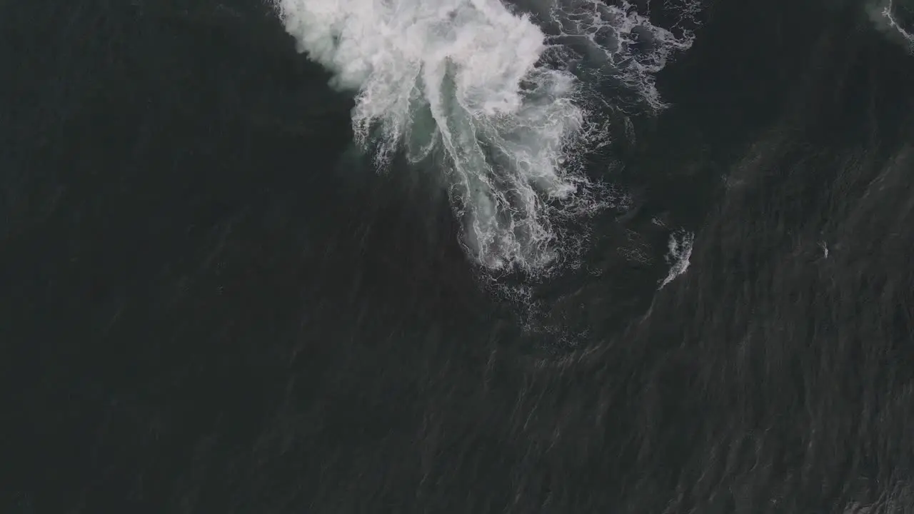 Bommie Waves Crashing On A Rock Dangerous Surfing Spot In Gordons Bay Sydney aerial top-down