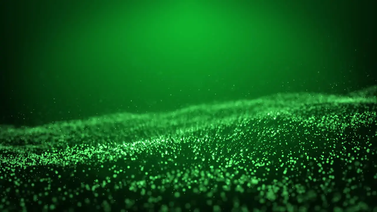 Simulation of sea waves with particle effect of green color