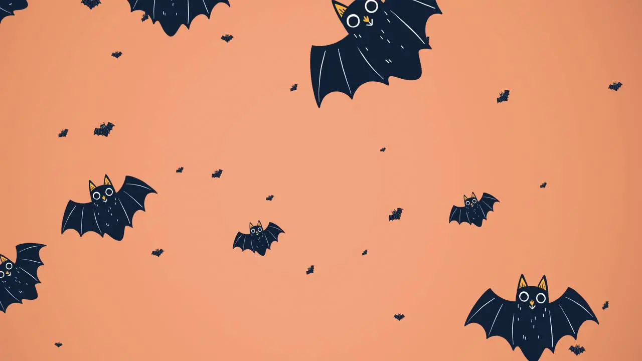 Animation of falling bats on pink background