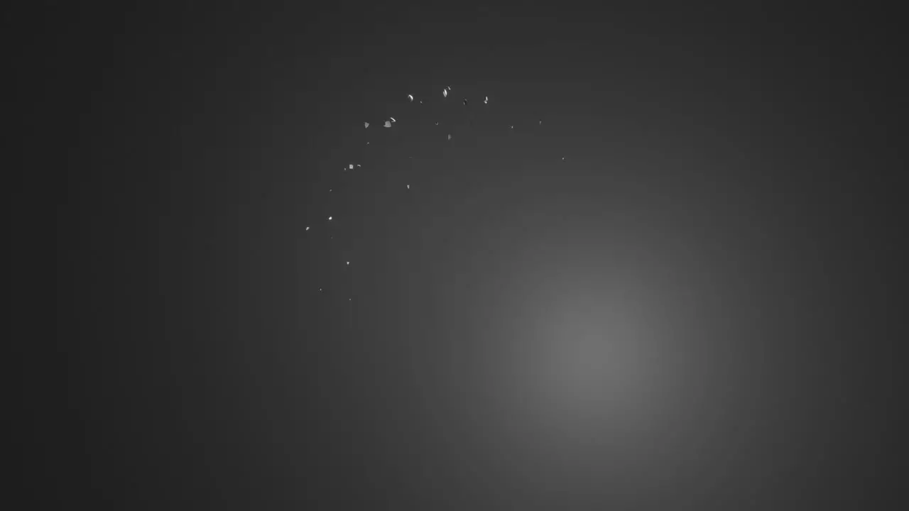 Animation of sphere disappearing on grey background