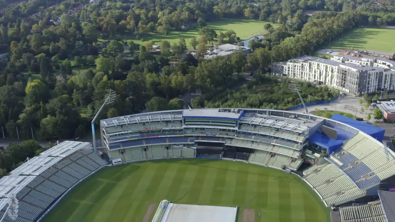 Drone Shot Lowering Over Edgbaston Cricket Ground