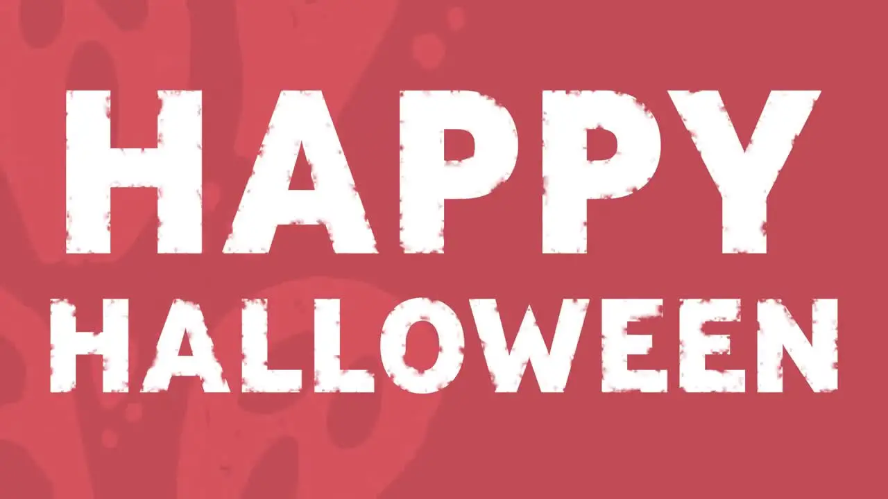 Animation of halloween greetings and floating ghosts on red background