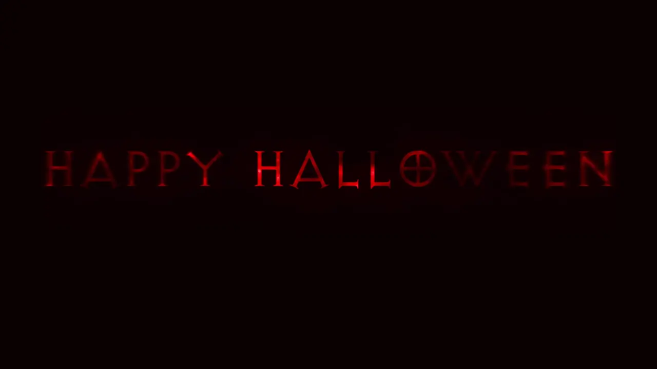 Animation of halloween text on black background