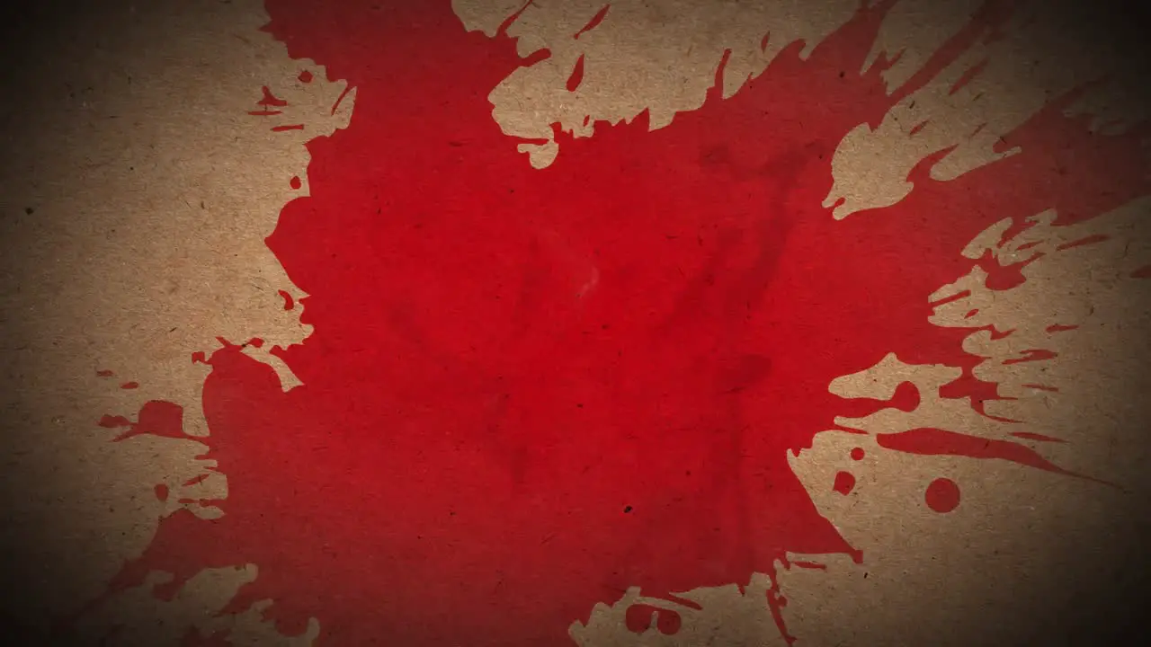 Animation of blood stain appearing on brown background