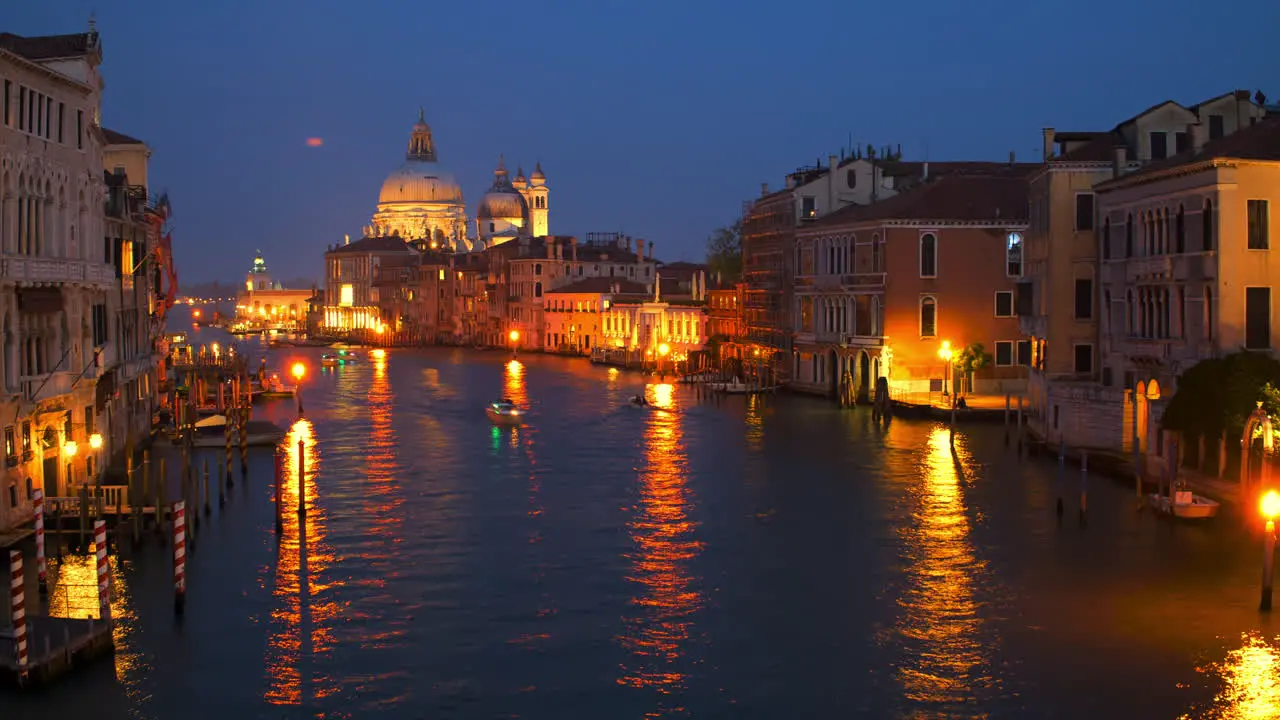 Timelapse of Night Setting on Basilica di Santa Maria della Salute