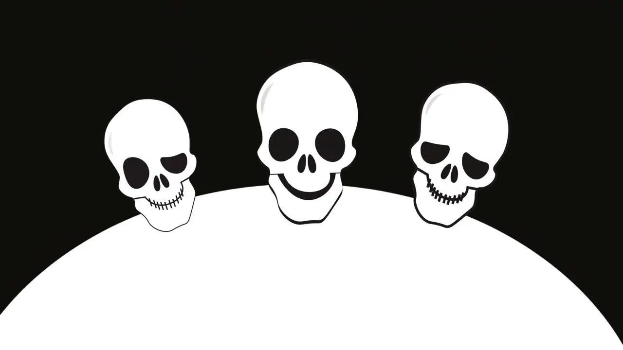 Animation of skulls over black and white background