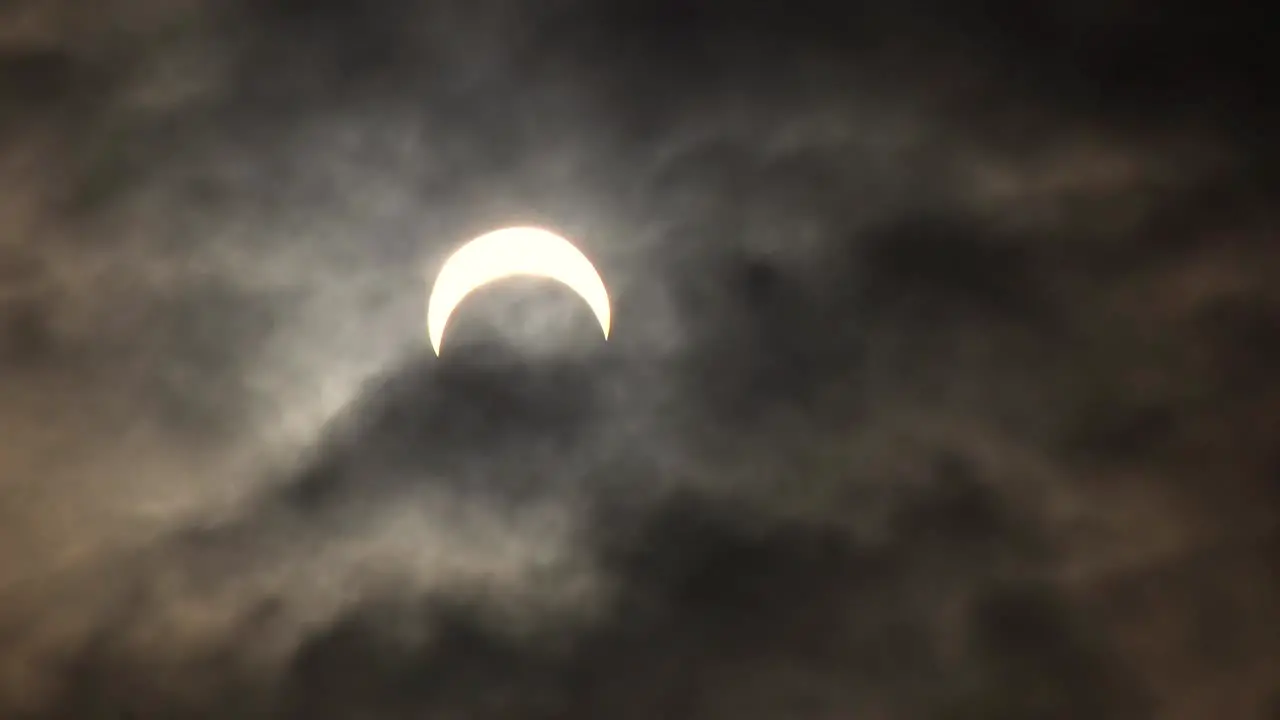 Annular Eclipse 2023 in Idaho with clouds timelapse