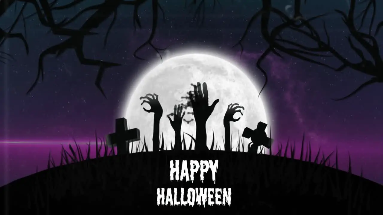 Animation of happy halloween text