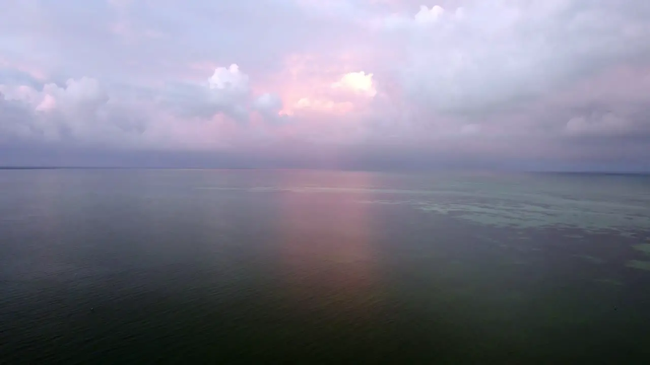 Drone view of the beach Water island with purple sky