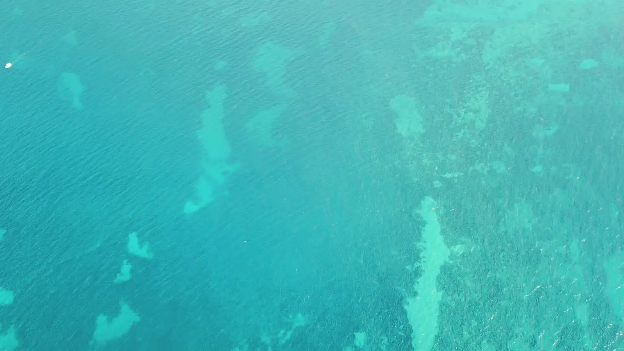 Aerial drone view of blue water of Adriatic sea