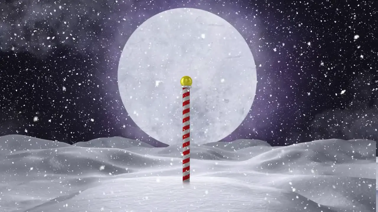 Animation of christmas red and white candy stick