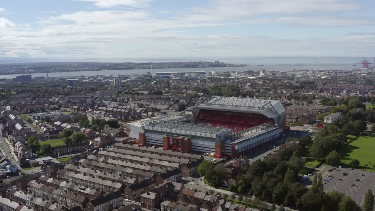 Drone Shot Orbiting Anfield Stadium 09