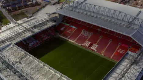 Drone Shot Panning Over Anfield Stadium