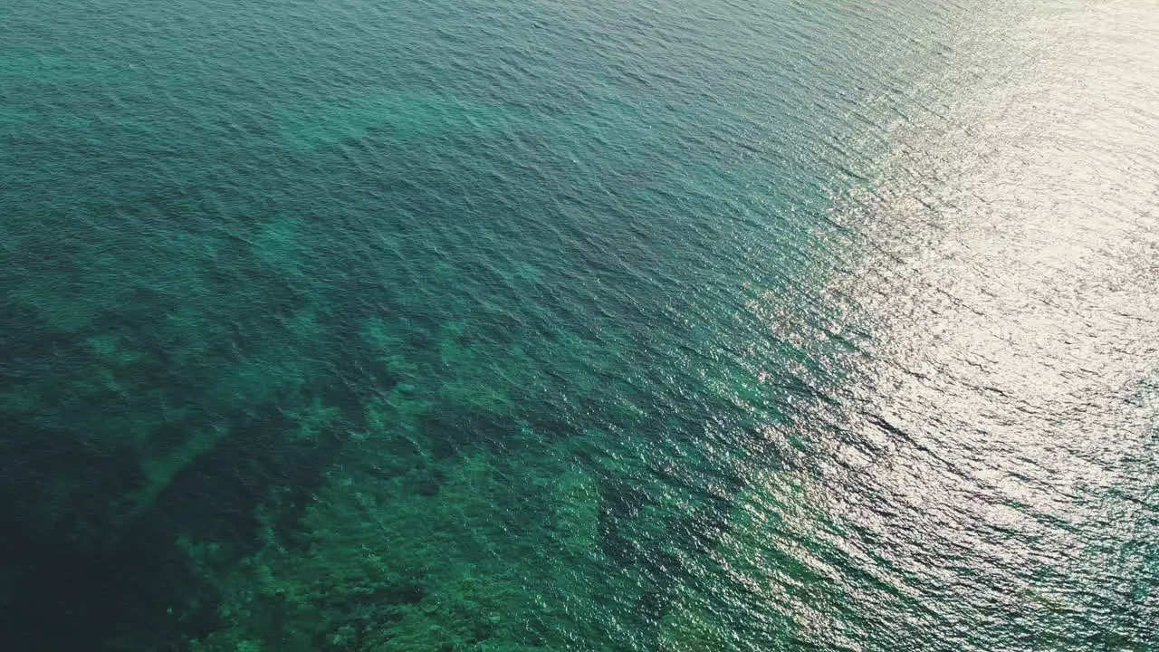 Aerial view of blue water of Adriatic sea