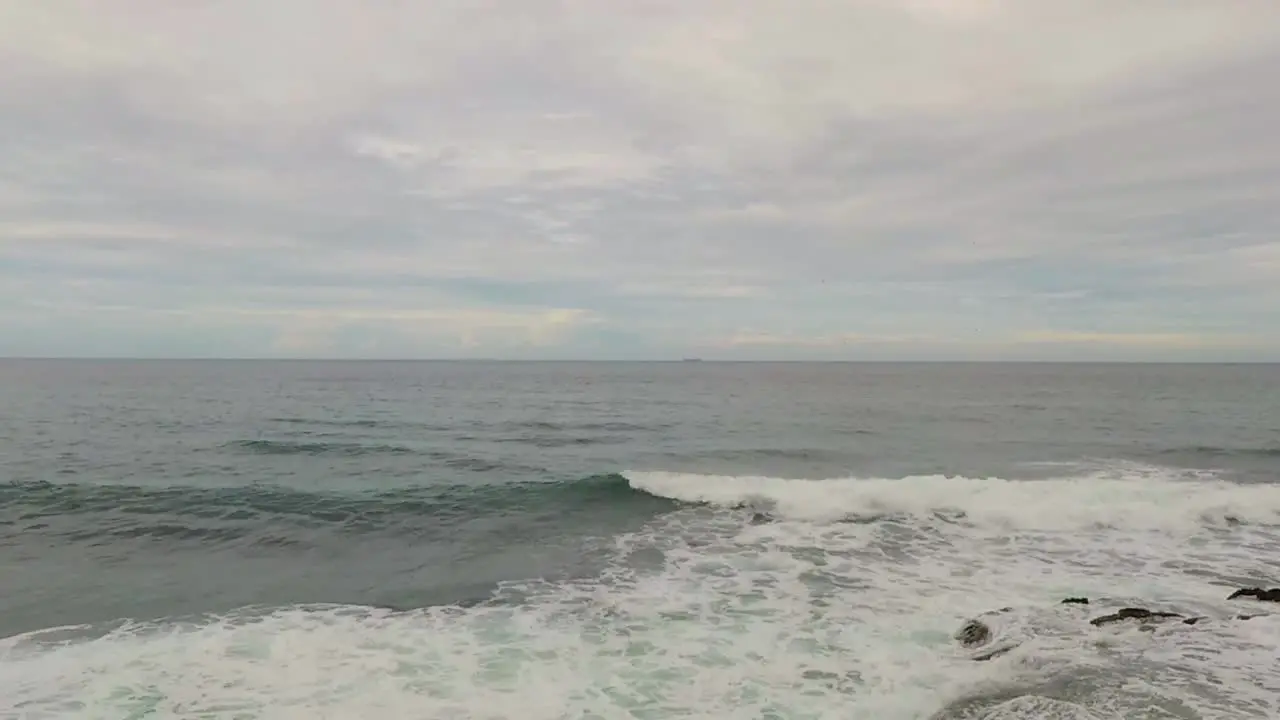 Waves in the beach in slow motion