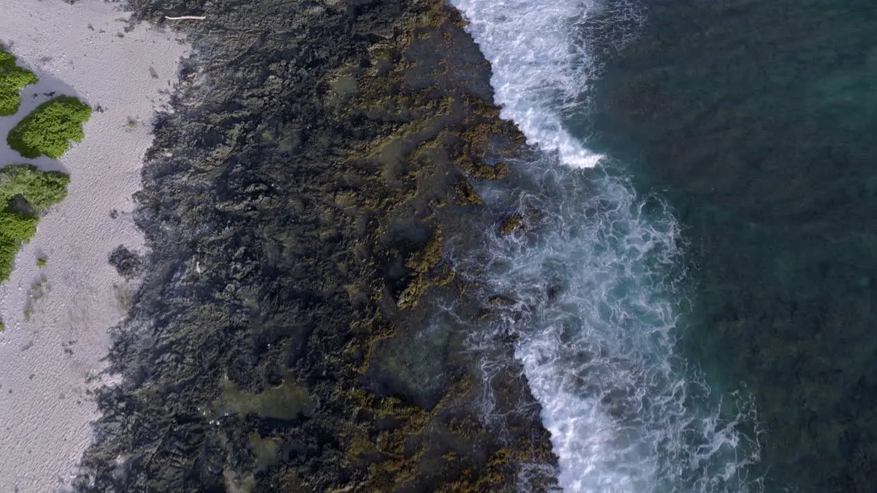 Push over shore line at Sandy Beach park and over Pacific Ocean in Oahu Hawaii