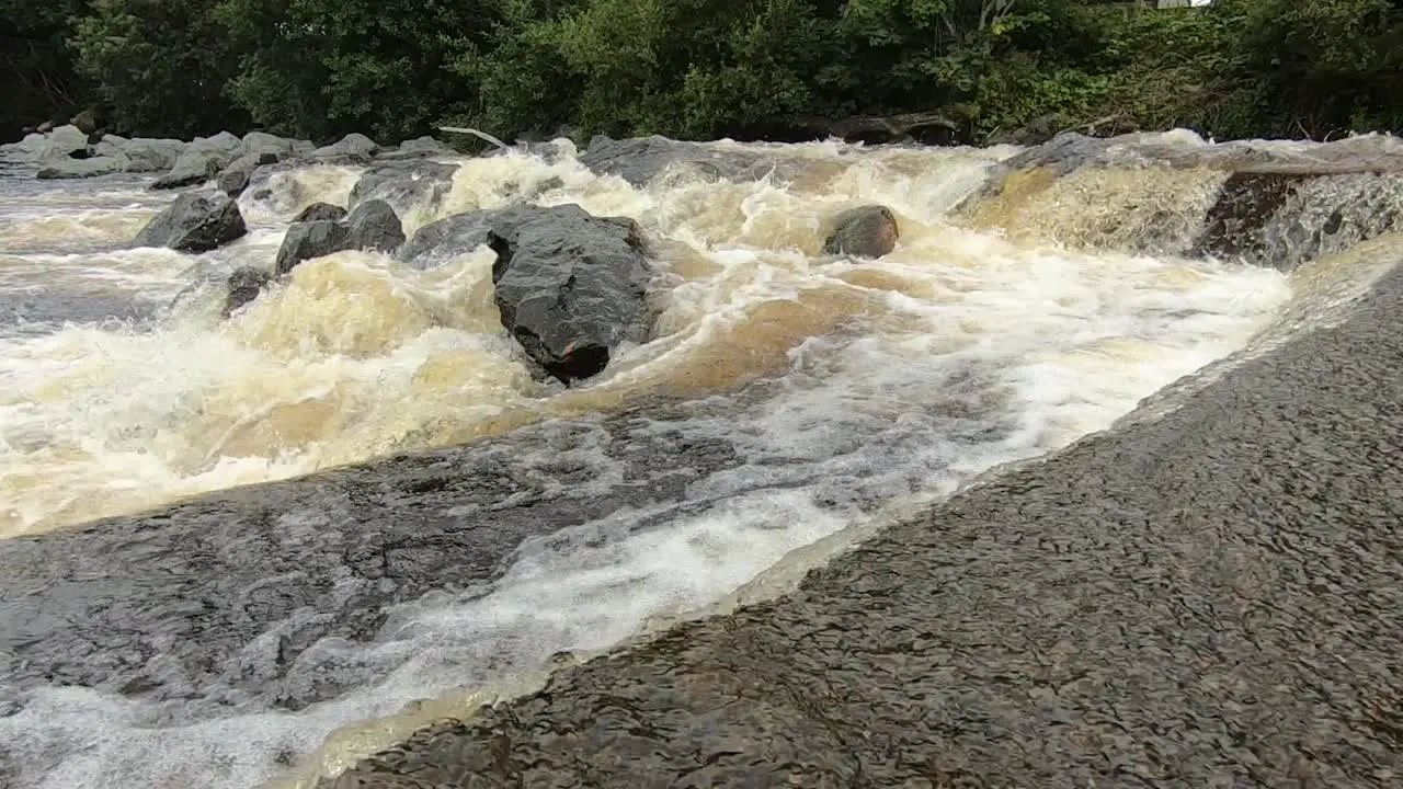 Forces of nature flooding at Rapid river Wicklow Ireland